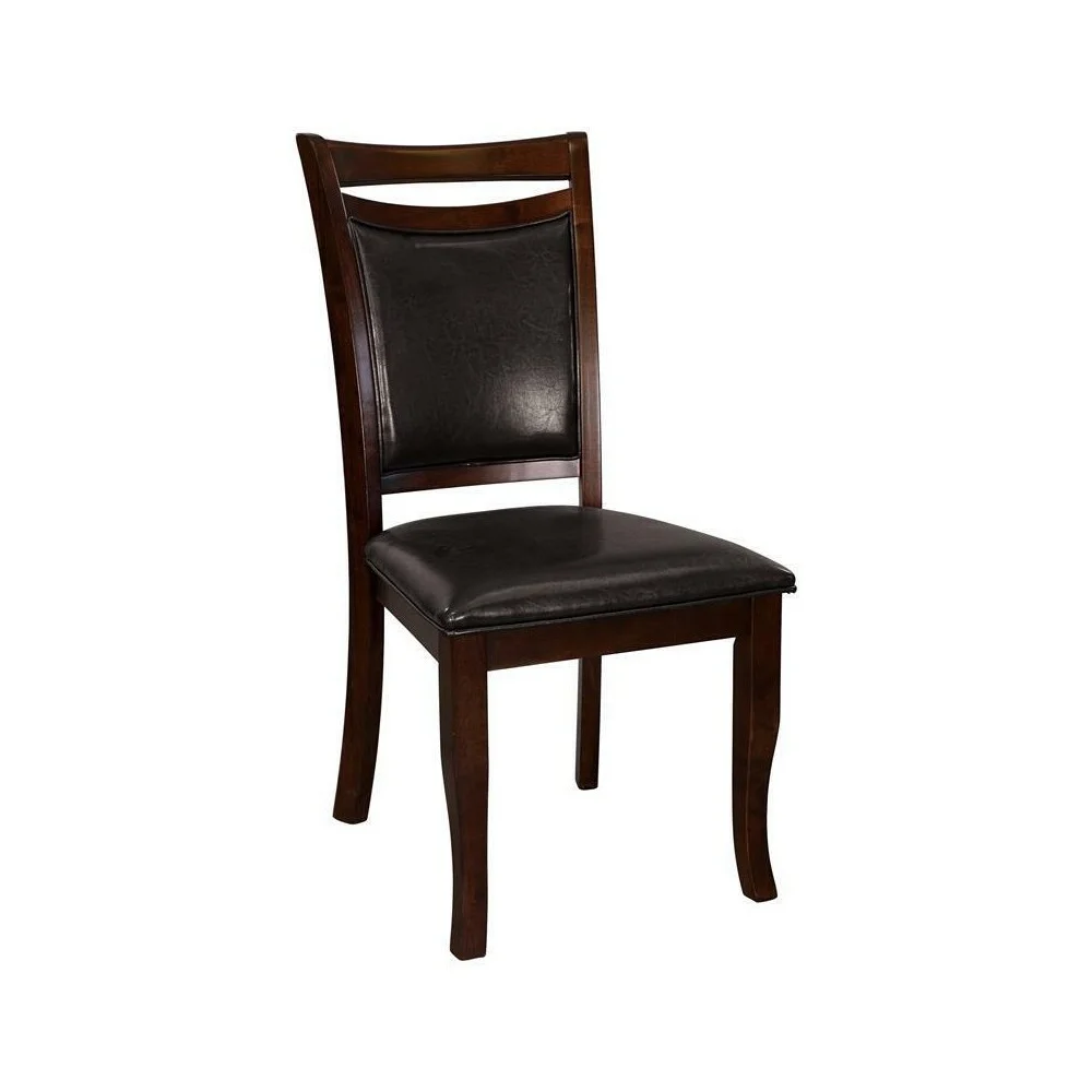 Set of 2 Traditional Wood Dining Room Side Chairs Dark Cherry - 1 7x 31