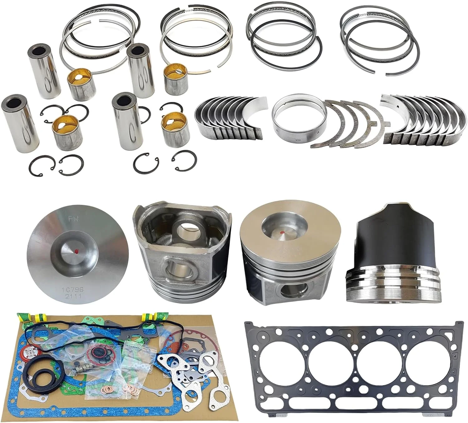 V2203 Engine Overhaul Rebuild Kit (No cylinder liner and valve) Combustion Chamber 40mm For Kubota V2203-DI V2203 V2203T V2203E V2203B Engine For Bobcat 337 331 334 341 Excavator 1G796-21112