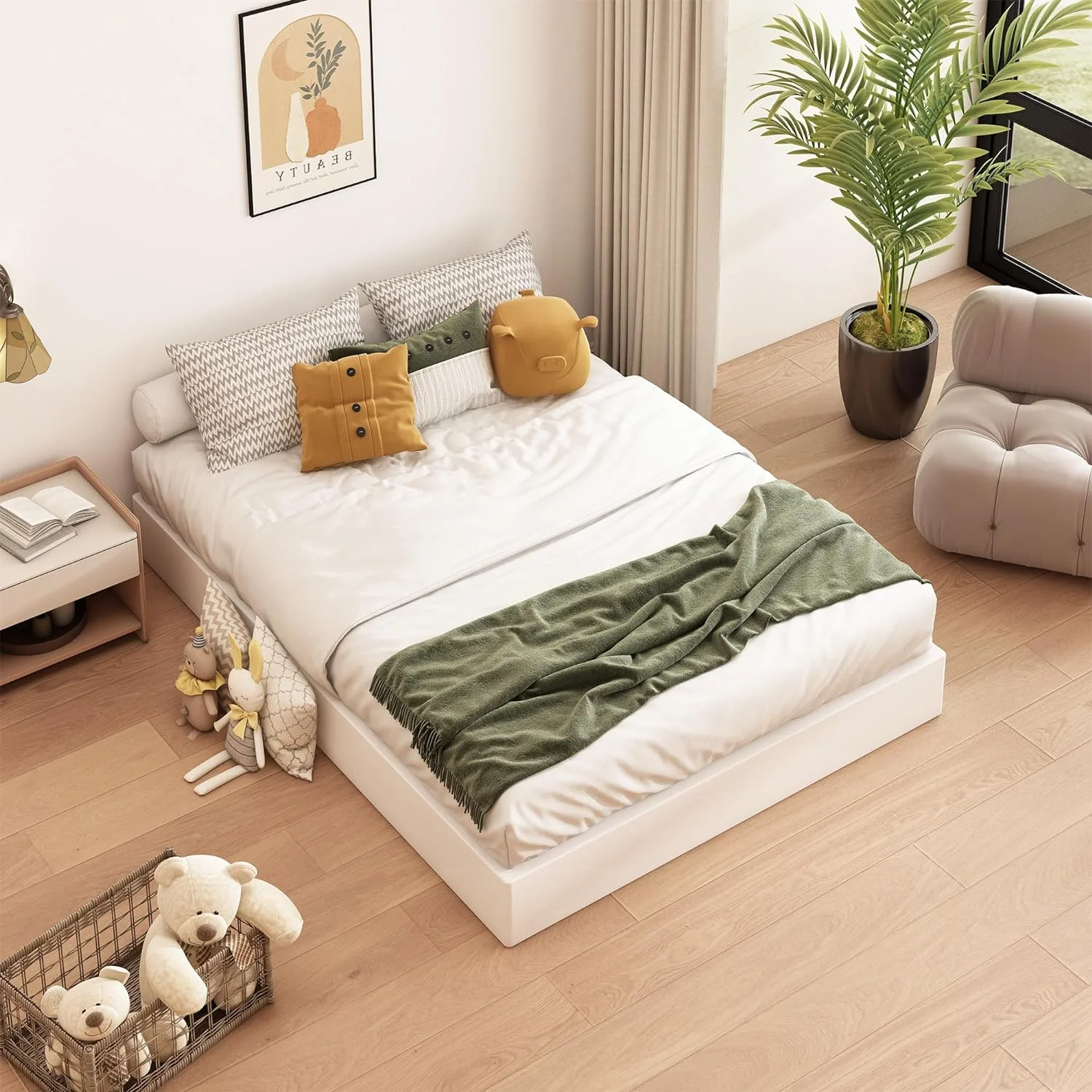 YILAN King Box Spring, 9 Inch High Profile Metal Box Spring King Bed Base with Fabric Cover, Sturdy Mattress Foundation, Easy Assembly, Noise Free, Black