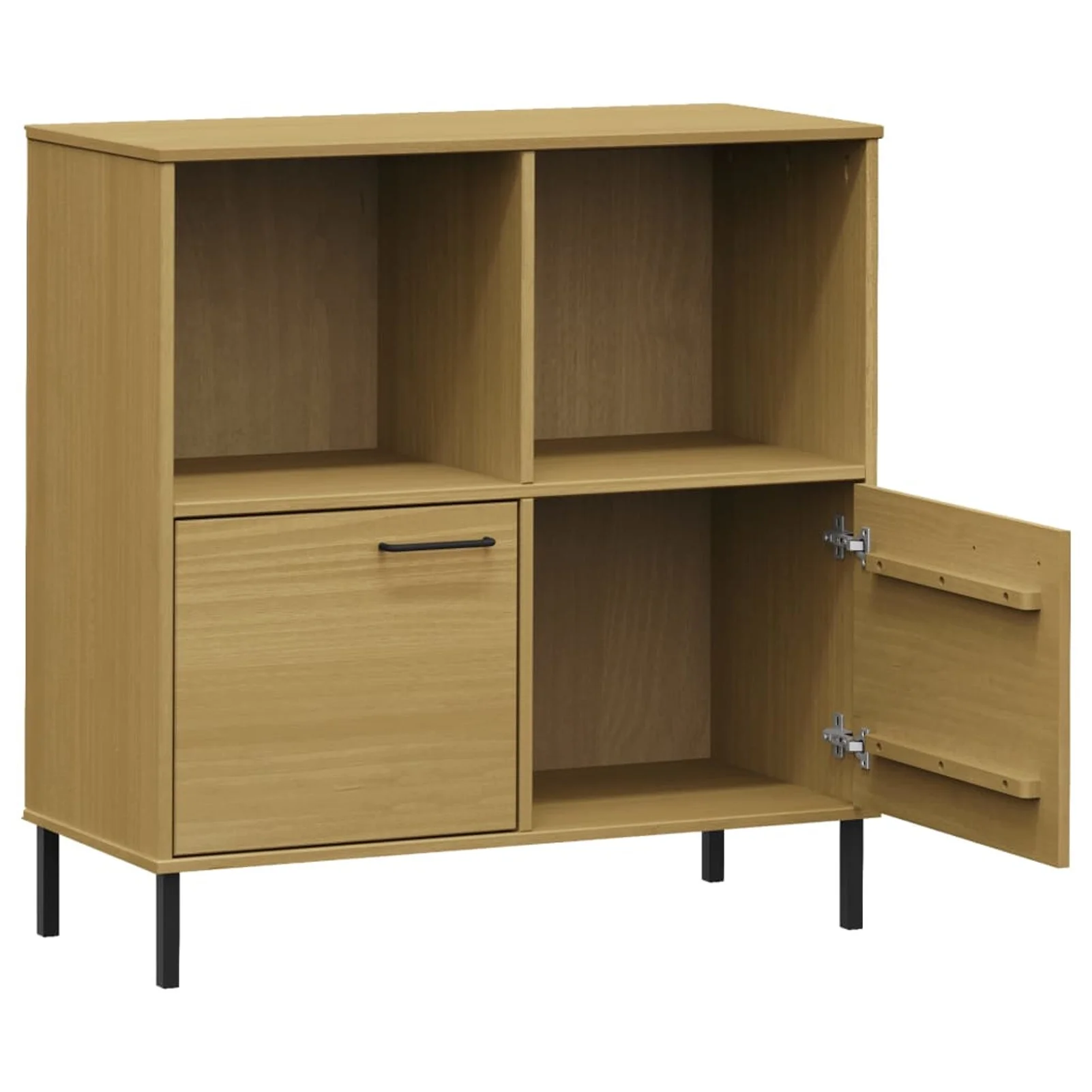 Andoer Bookcase with Metal Legs Brown 35.4