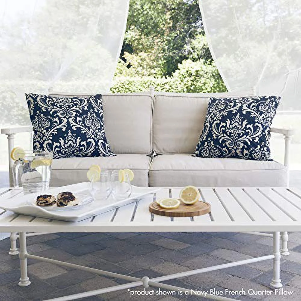 Majestic Home Goods Navy Blue Plantation Indoor / Outdoor Large Pillow 20