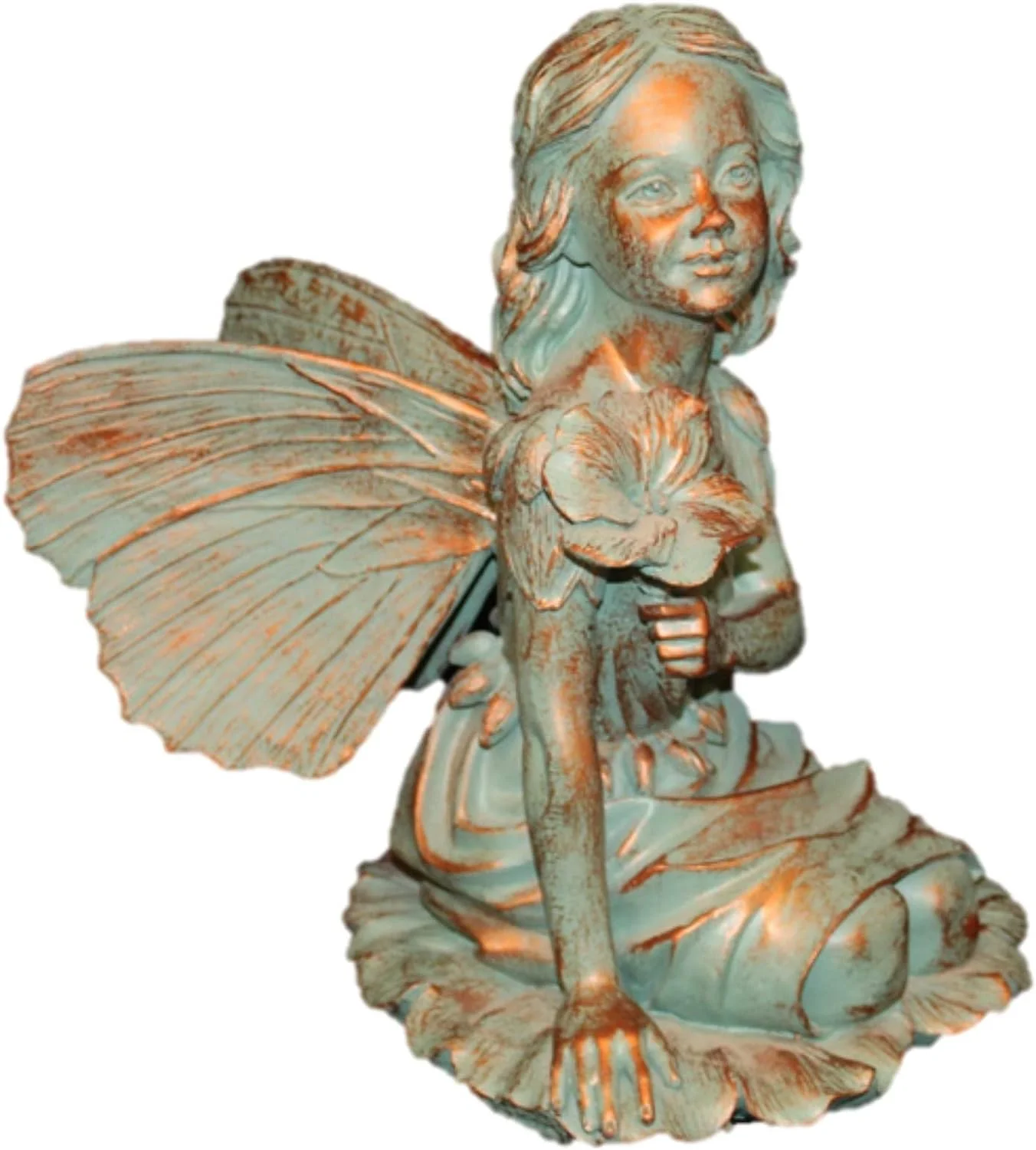 Suffolk Fairy Gabriela Bronze Patina Garden Flower Nature Statue Figurine