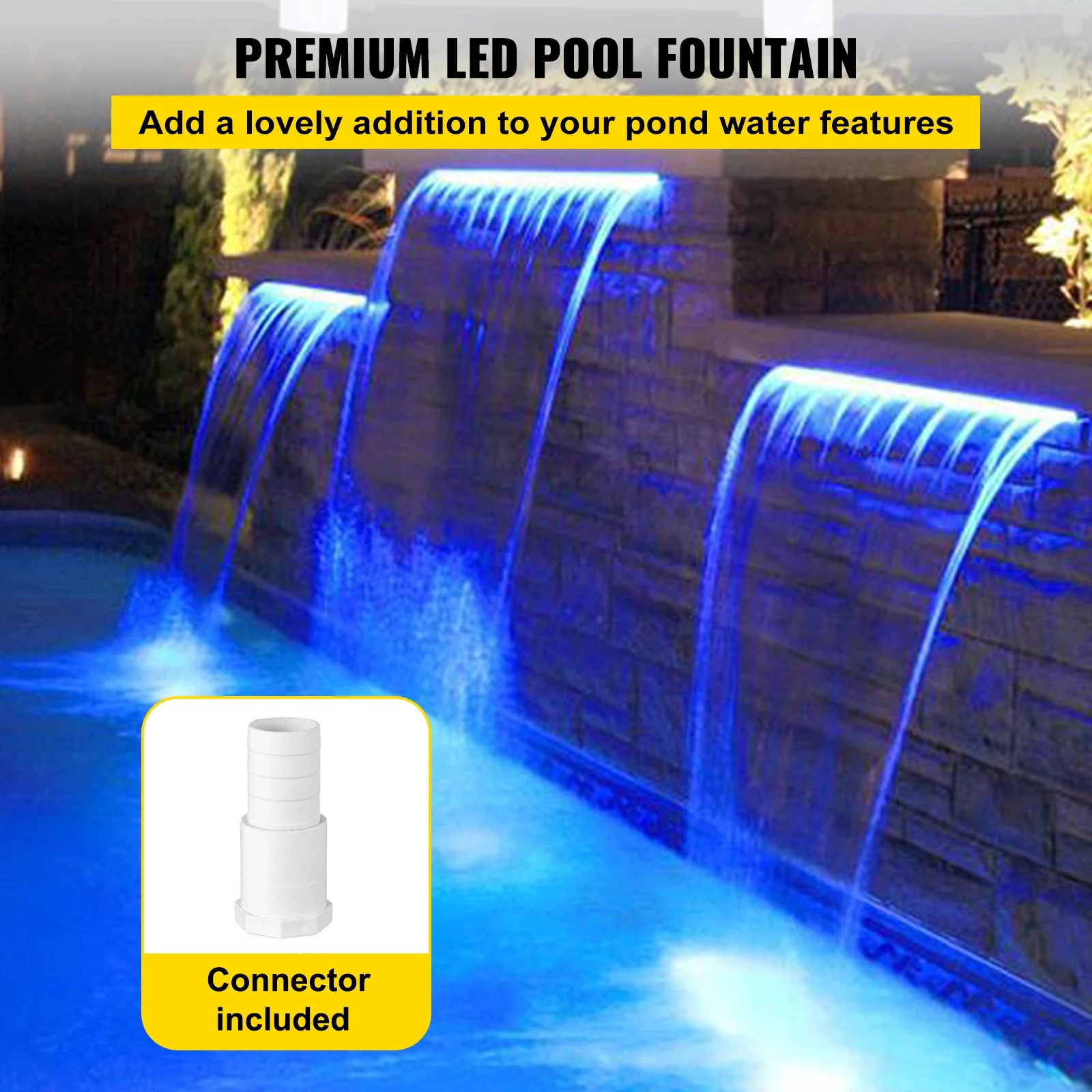 Fountain Spillway Waterfall Pool Led Lighted Spillway11.8