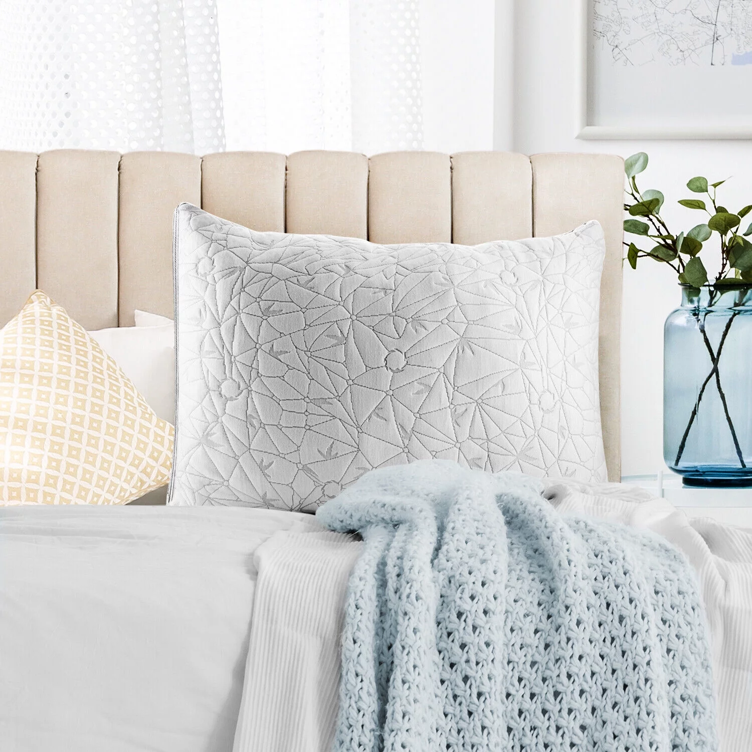 Memory Foam Cool Gel Pillow Ultra Luxurious Hypoallergenic Pillow or Body Pillow