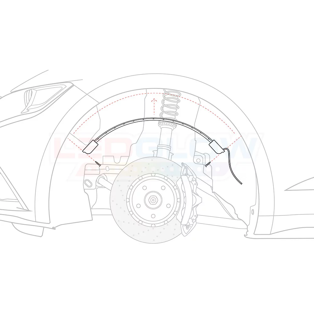 LEDGlow 4pc Purple LED Wheel Well Lighting Kit