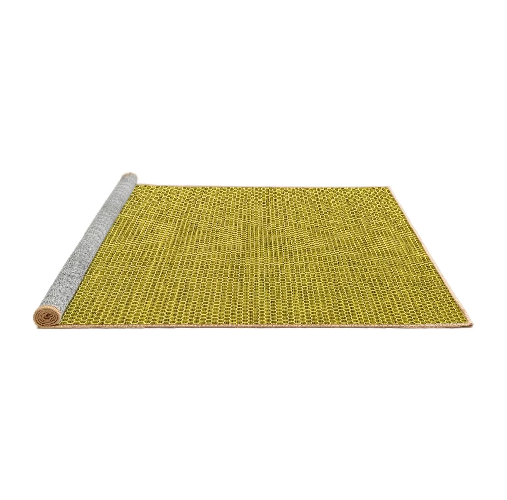 Ahgly Company Machine Washable Indoor Rectangle Abstract Yellow Contemporary Area Rugs, 5' x 7'