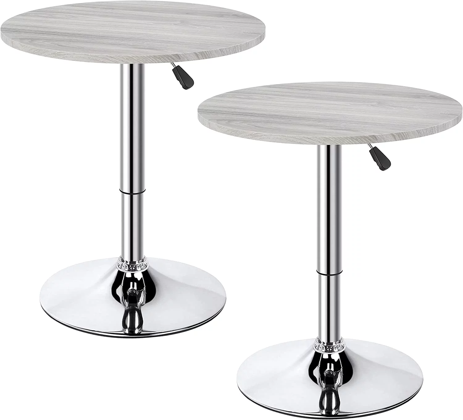 U-SHARE Round Pub Table Height Adjustable with 360 Swivel MDF Tabletop for Dining Bistro Cafe Home Bar,