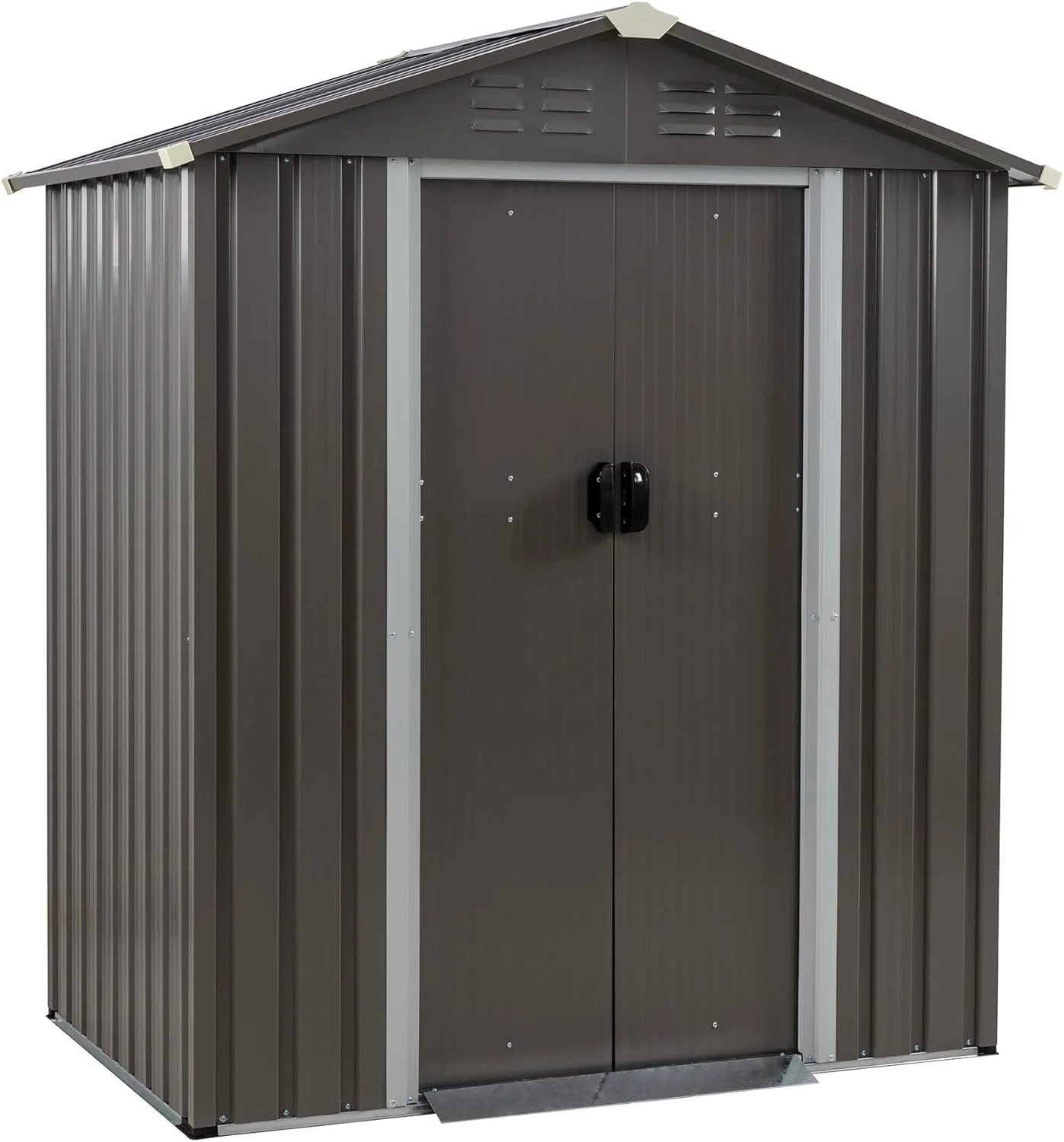 AUCHI 5x3 FT Outdoor Garden Storage Shed,Waterproof Metal Garden Sheds with Lockable Double Door,Weather Resistant Steel Tool Storage House Shed for,Garden,Patio,Lawn