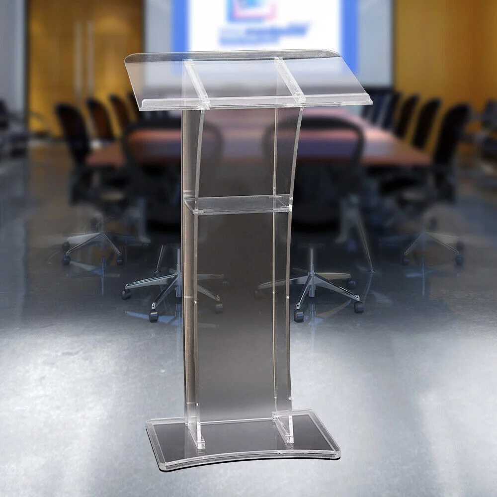1.15m Height Acrylic Podium Church Pulpit Plexiglass Lectern Debate Podium Conference