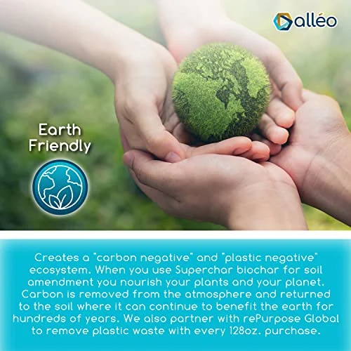 Superchar - Premium Biochar Charcoal Soil Amendment - 128oz Horticultural Charcoal for Plants - All Natural Enhancer for Garden and Potting Soil - Stimulates Plants Growth - 128oz Jug