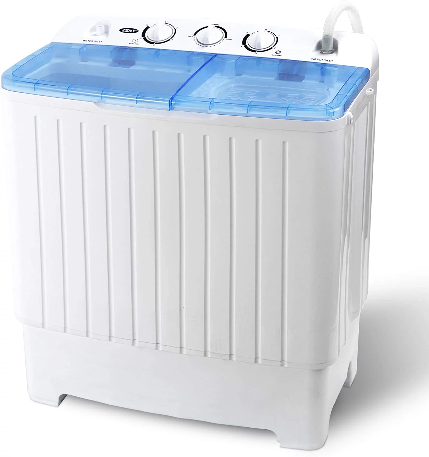 AUCHI  Portable Washing Machine 17.6 lbs Twin Tub Compact Washer, Washing and Spinner Cycle Combo for Apartment, Camping, College, Dorms and RV, Timer Control, Gravity Drain and Inlet Water Hose