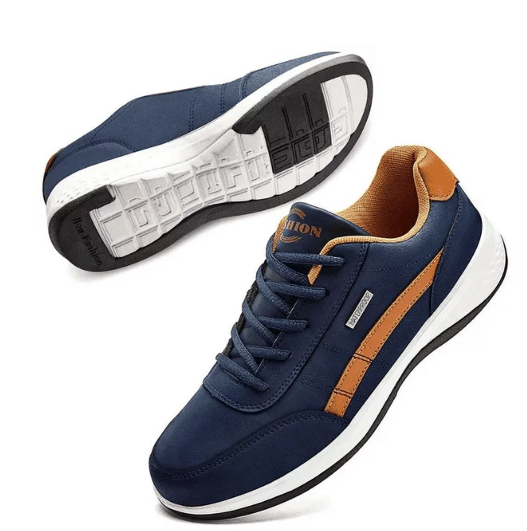 LLg Fashion Running Sneaker for Men Shoes Casual Shoes Leather Sport Shoes Breathable Comfortable Walking Shoes Black US11