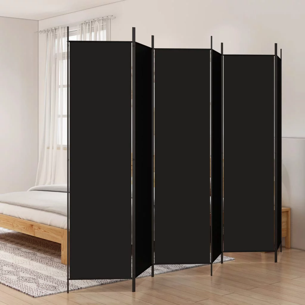 Anself 6-Panel Room Divider Black 118.1