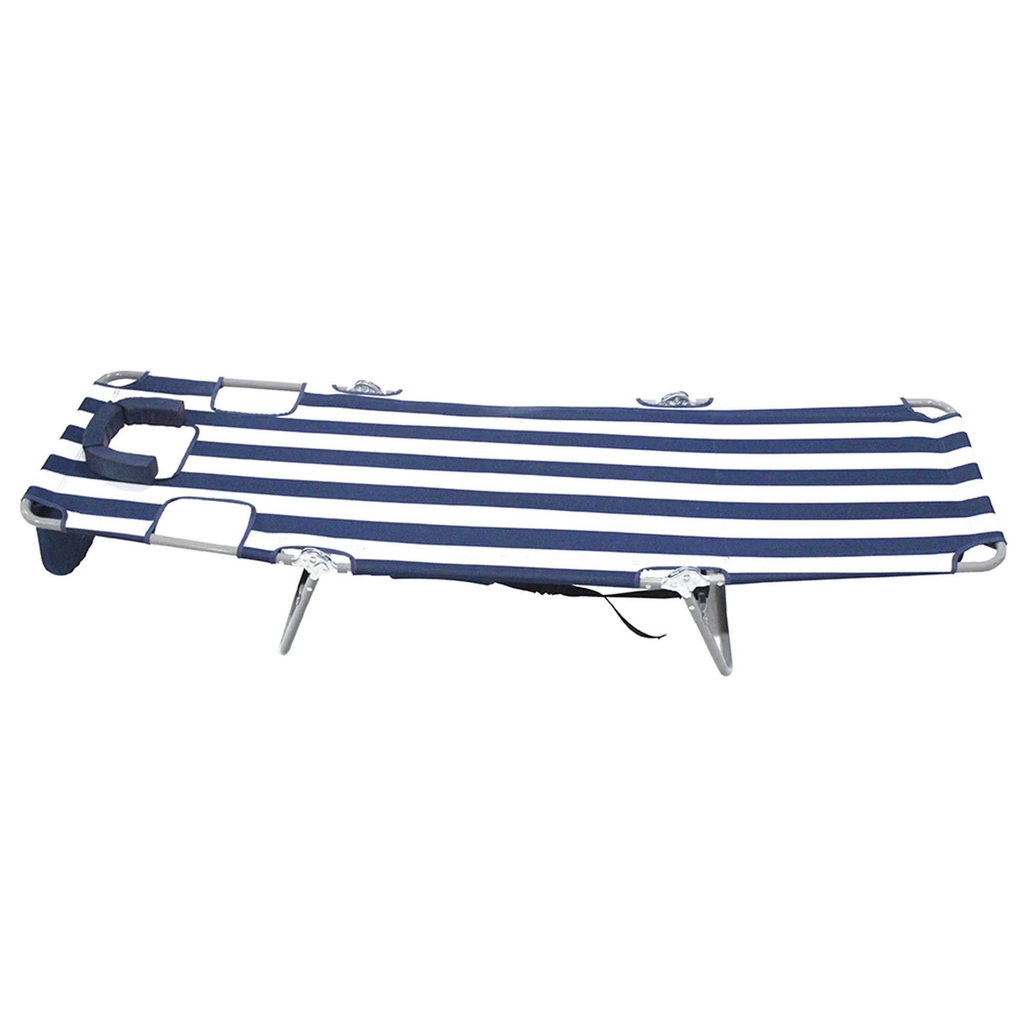 Ostrich Backpack Chaise Beach Chair and On-Your-Back Chair, Striped Blue