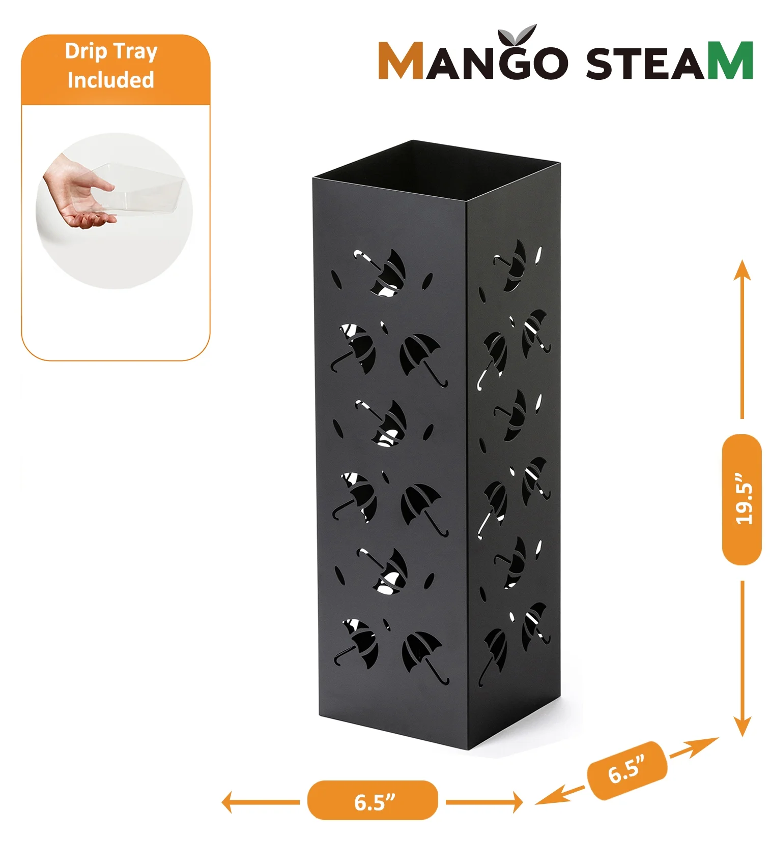 Mango Steam Metal Square Umbrella Holder, 19.5