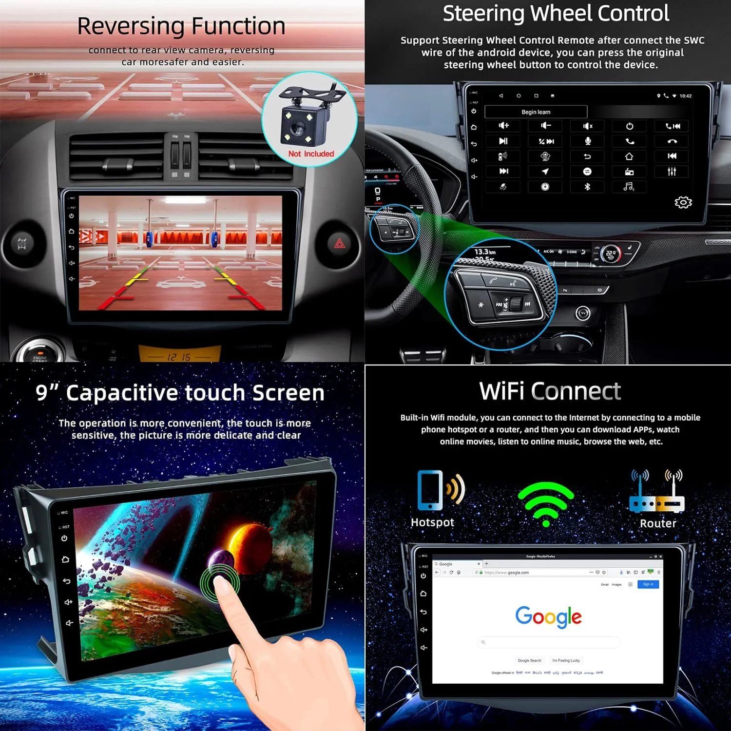 THONZER Car Radio for Toyota RAV4 2005-2013, Android 11 Touch Screen 9 Inch IPS Car Stereo with Carplay and Android Auto, Support Bluetooth Hands-Free/Mirror Link/FM/WiFi/GPS Navigation 1+32GB
