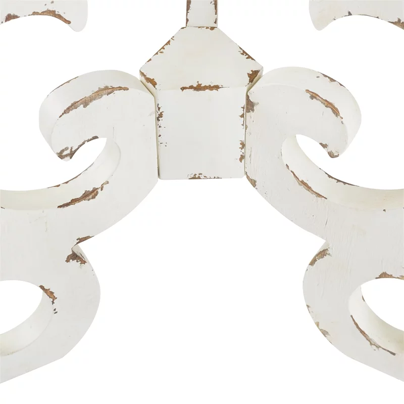 Pemberly Row Modern Distressed Wood End Table in White