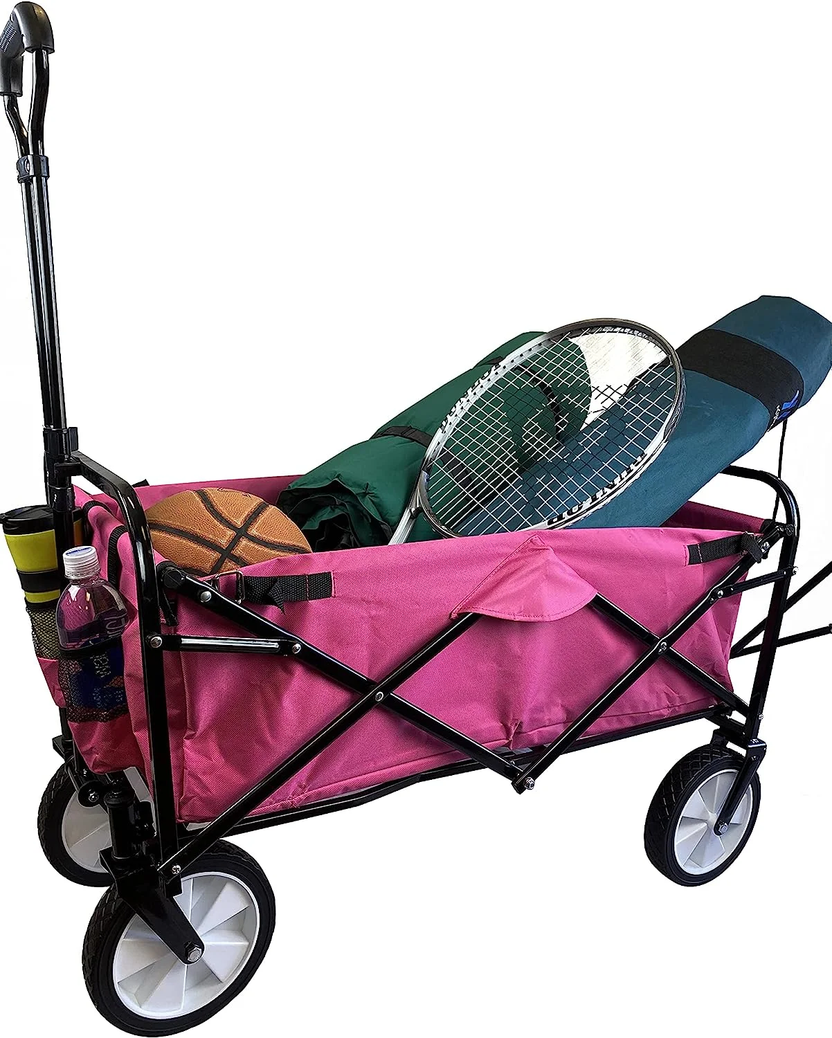 Meda 40876 | Collapsible Folding Outdoor Utility Wagon Cart (Pink)