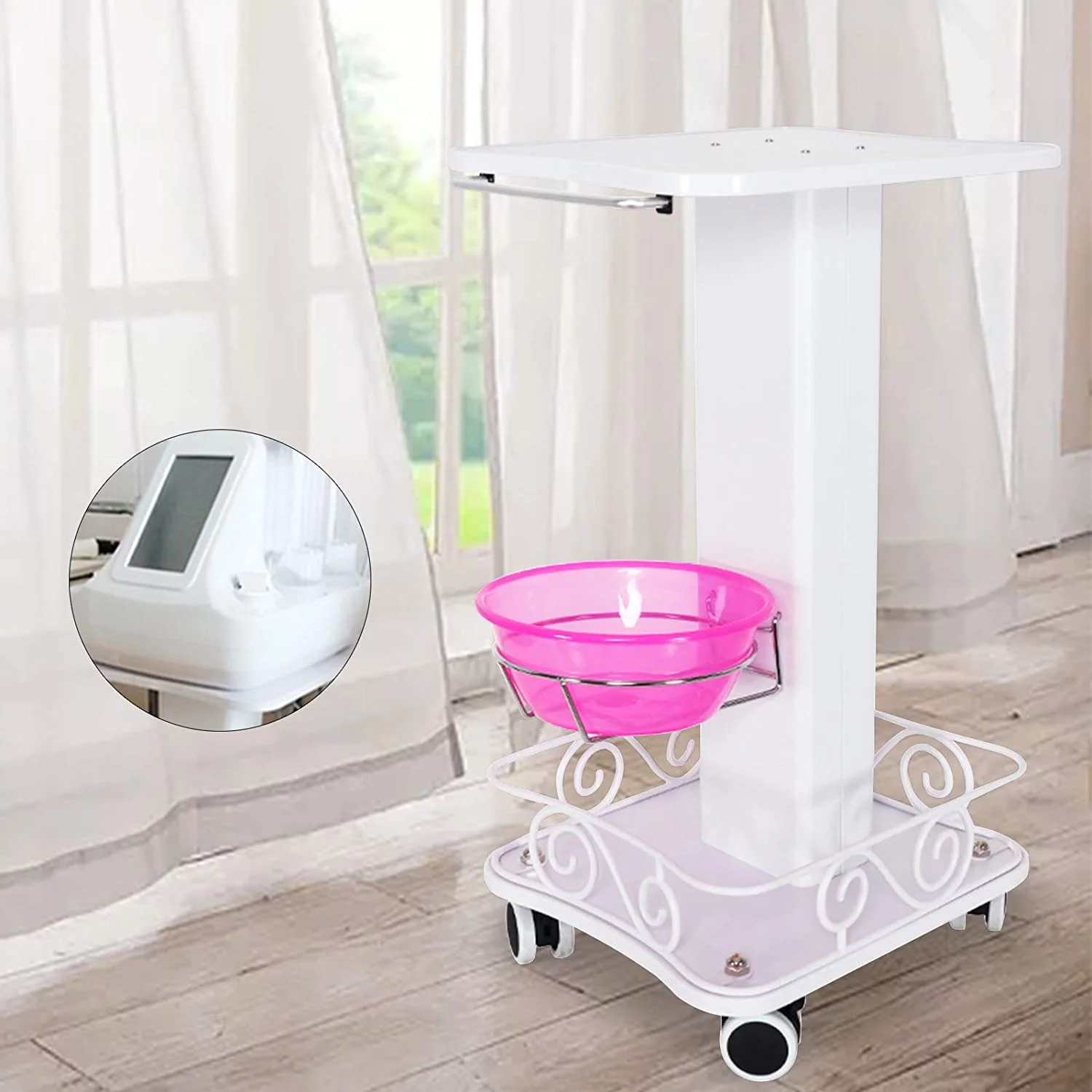 YIYIBYUS Universal Beauty Salon Hair Spa Rolling Trolley Cart,Salon Trolley Salon Cart with Wheels Beauty Cart Rolling Tray Cart Professional Mobile Cart Beauty Instrument Cart