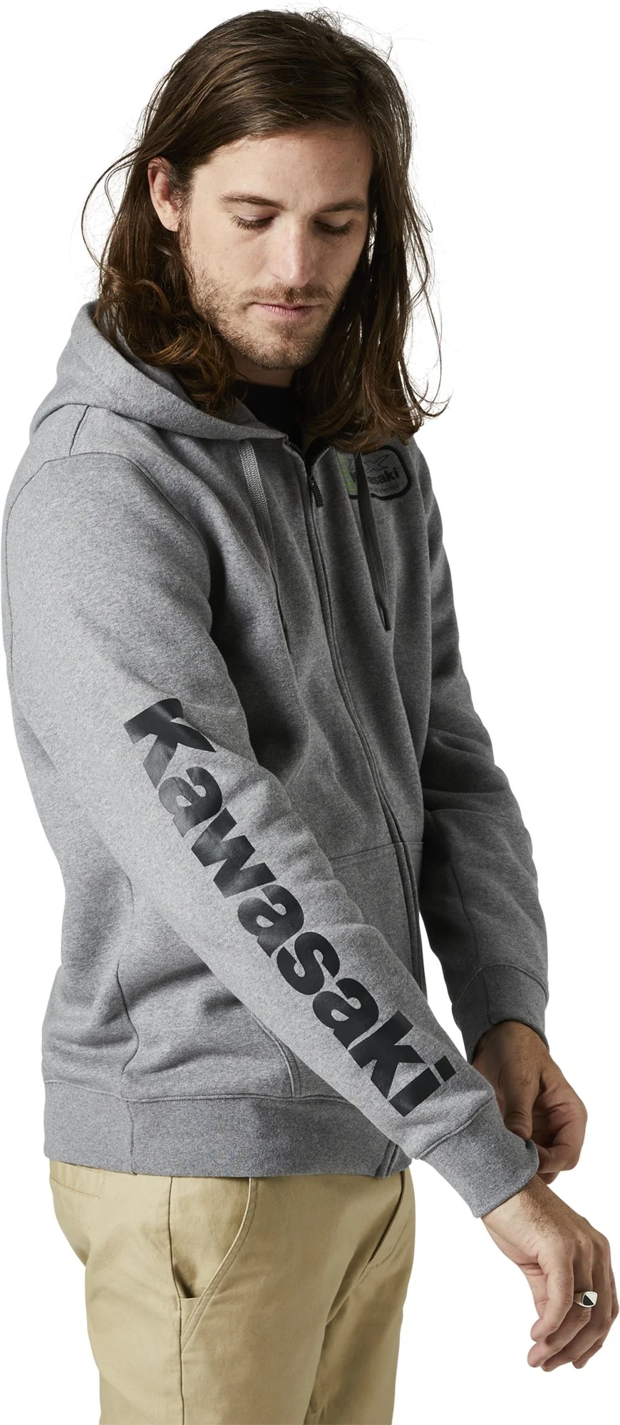 Fox Racing Men's Kawasaki Zip Fleece  HEATHER GRAPHITE