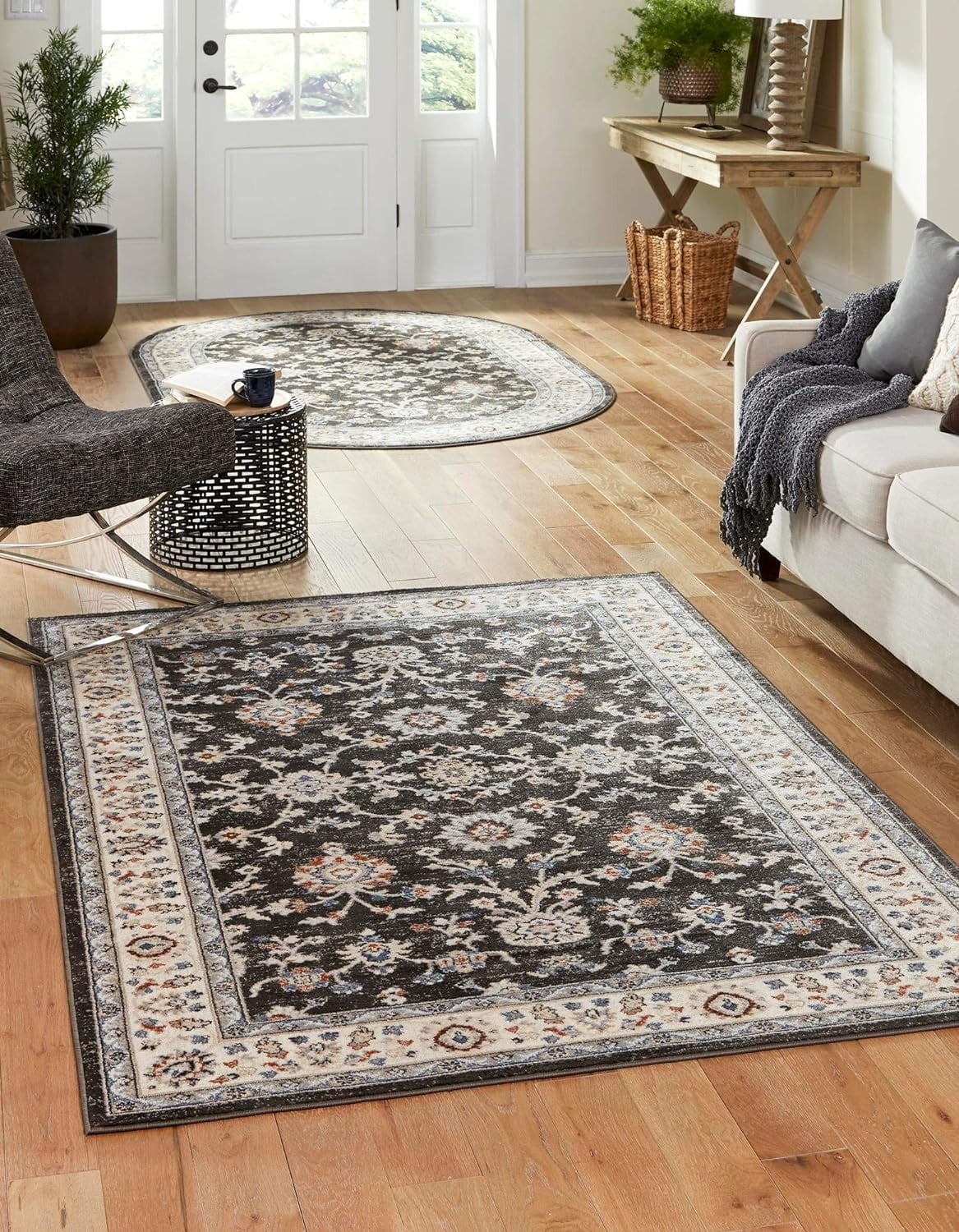 Charlotte Collection Rug – 9' X 12' Gray Low-Pile Rug Perfect For Living Rooms, Large Dining Rooms, Open Floorplans