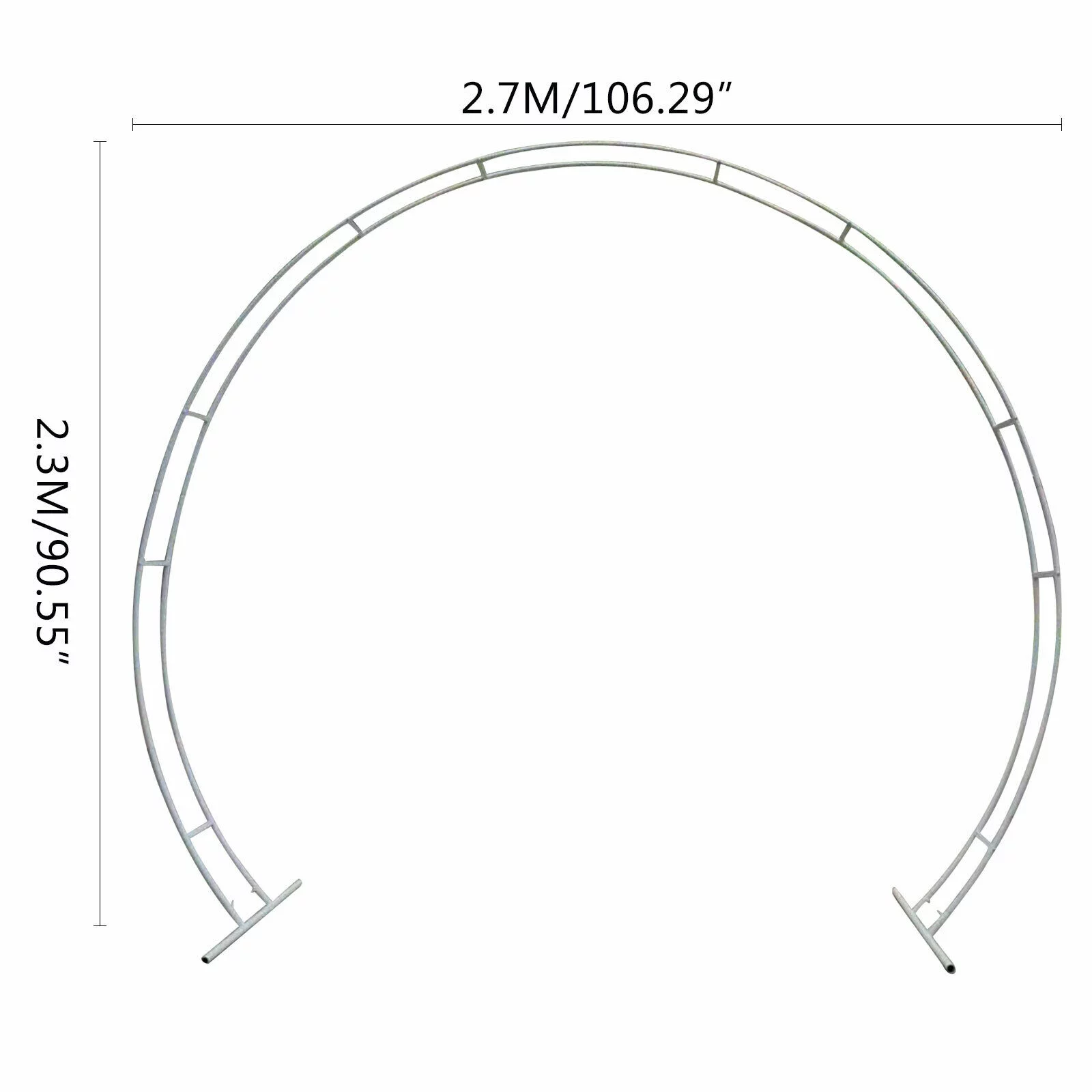 YIYIBYUS 2.7M Wedding Arch Circle Backdrop Stand Party Backdrop Photography Props Rack Metal Flower Balloon Frame Anniversary Events Road Guide White