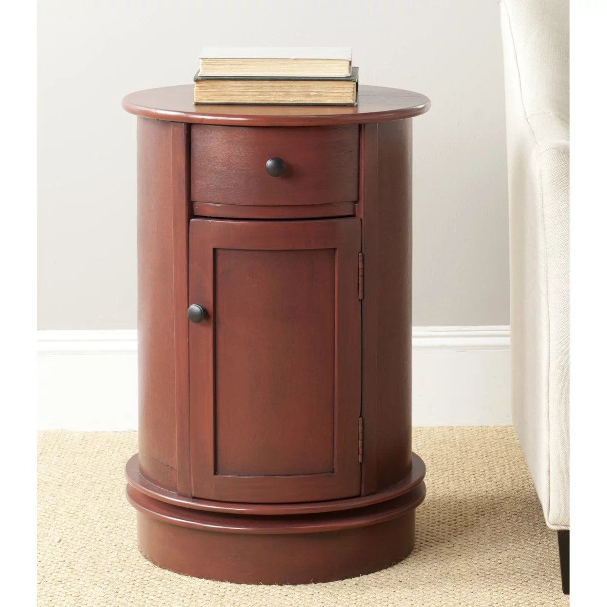 SAFAVIEH Tabitha Swivel Accent Table Red