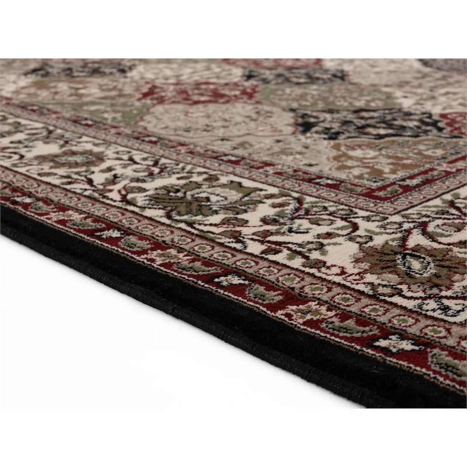 MDA Home Hollywood 9'x12' Medallion Traditional Fabric Area Rug in Black/Multi