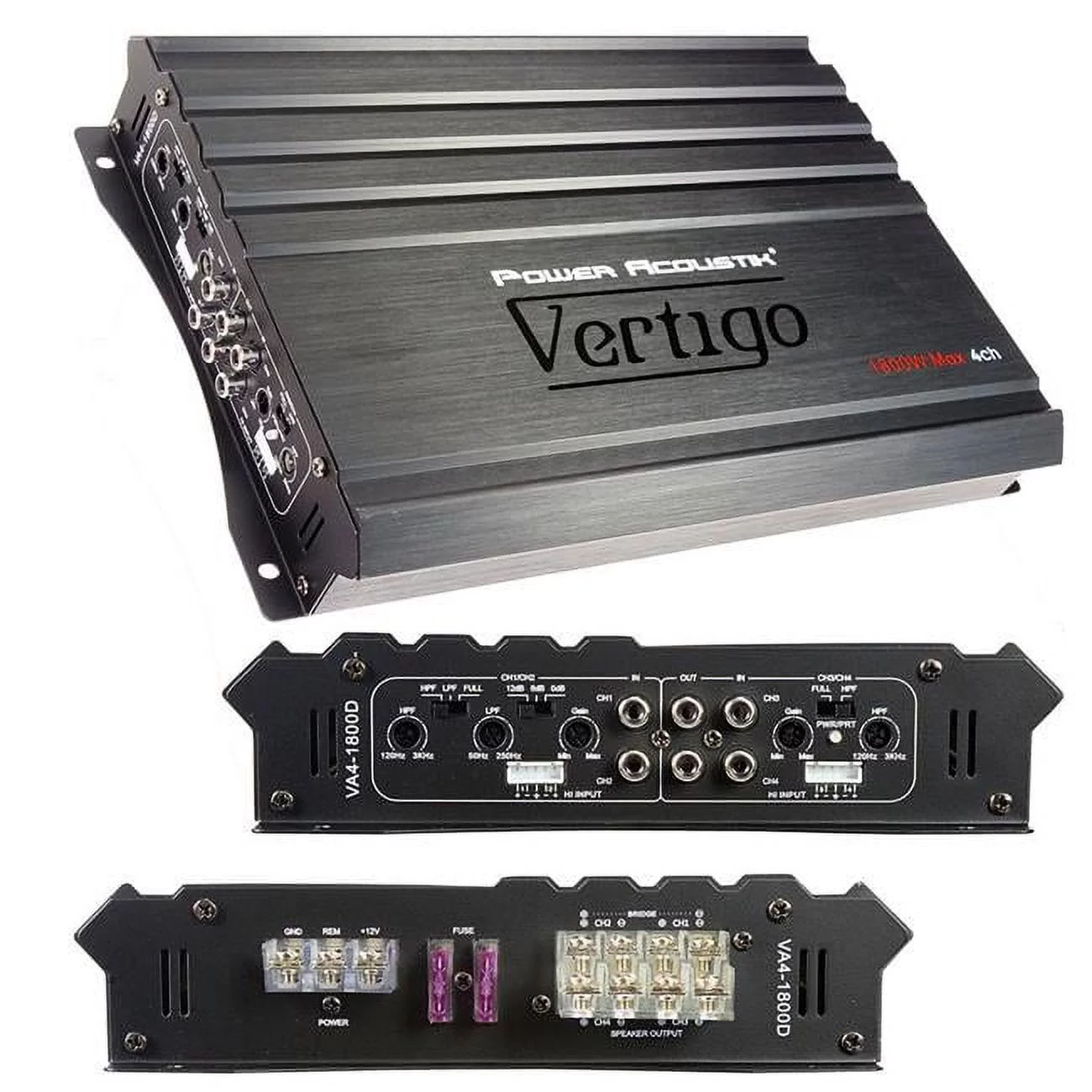 Power Acoustik  Vertigo Series 4 Channel Amplifier 1800W Max