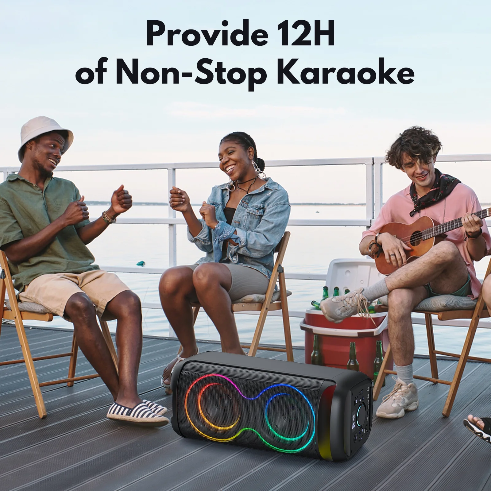 JYX Large Party Speaker, Portable Bluetooth Speaker with RGB Light, T20