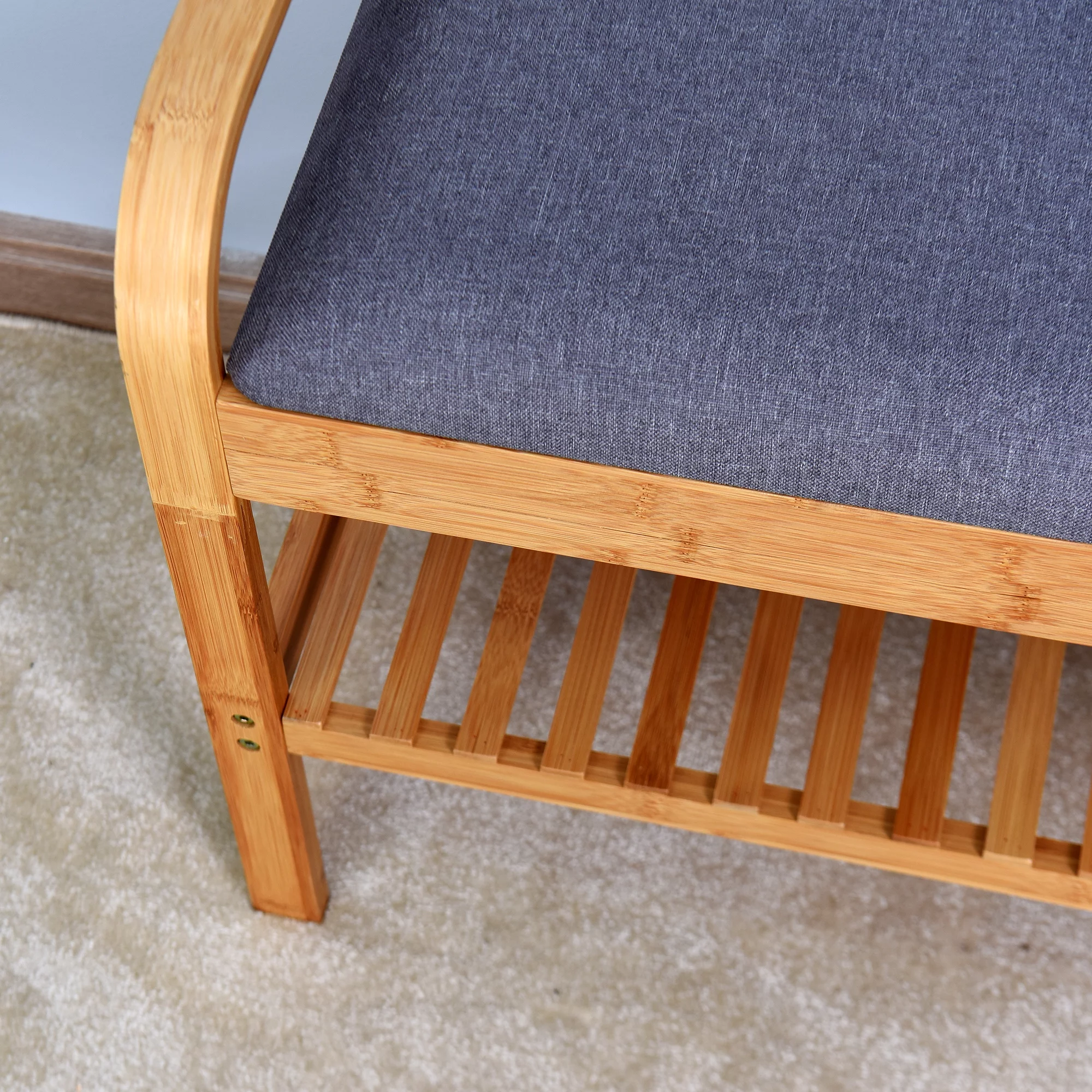 20 Inch Handcrafted Rubberwood Side End Table, 1 Shelf, Rectangular, Honey Brown