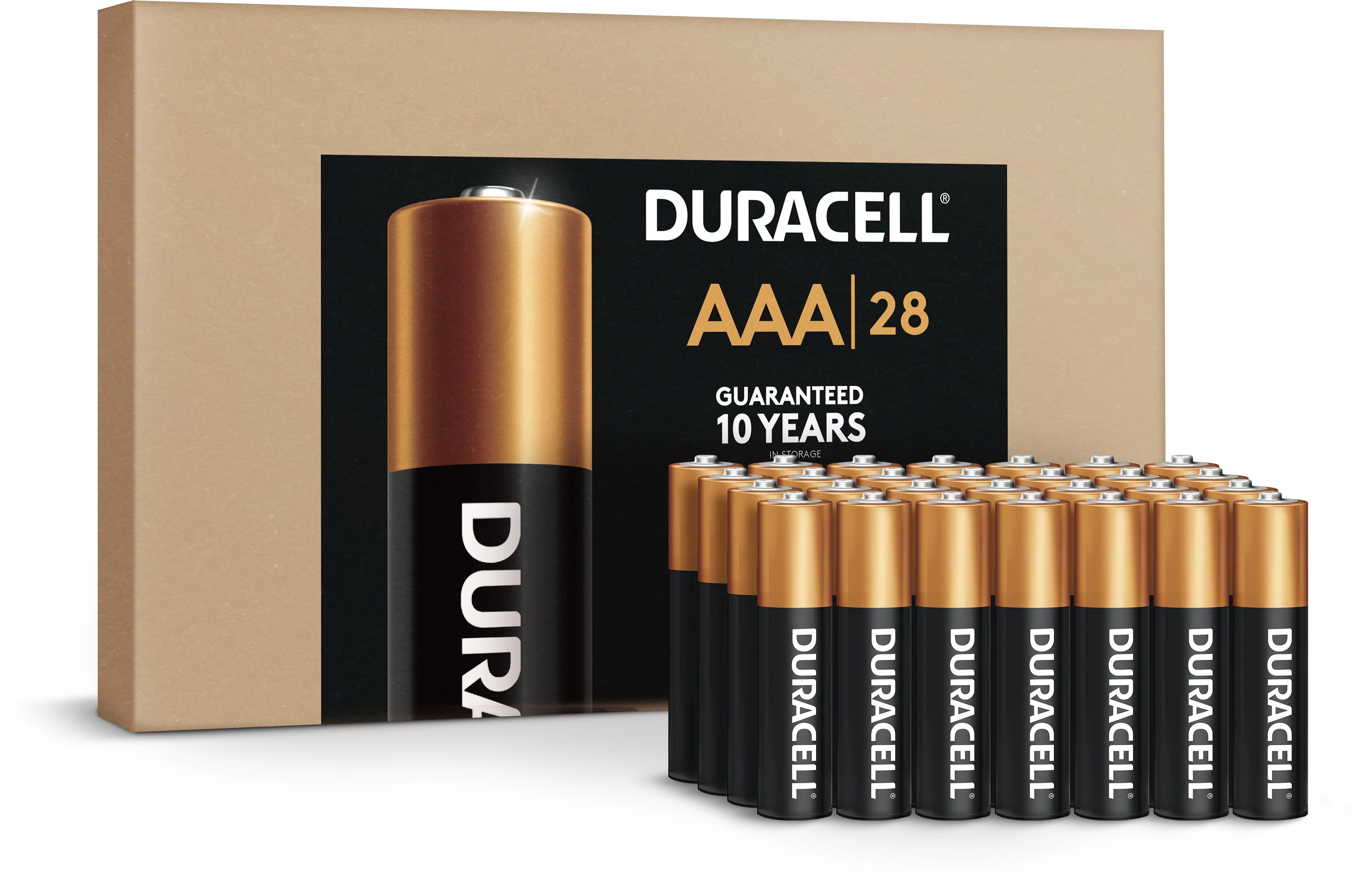 Duracell Coppertop AAA Battery, Long Lasting Double A Batteries SIOC, 28 Pack