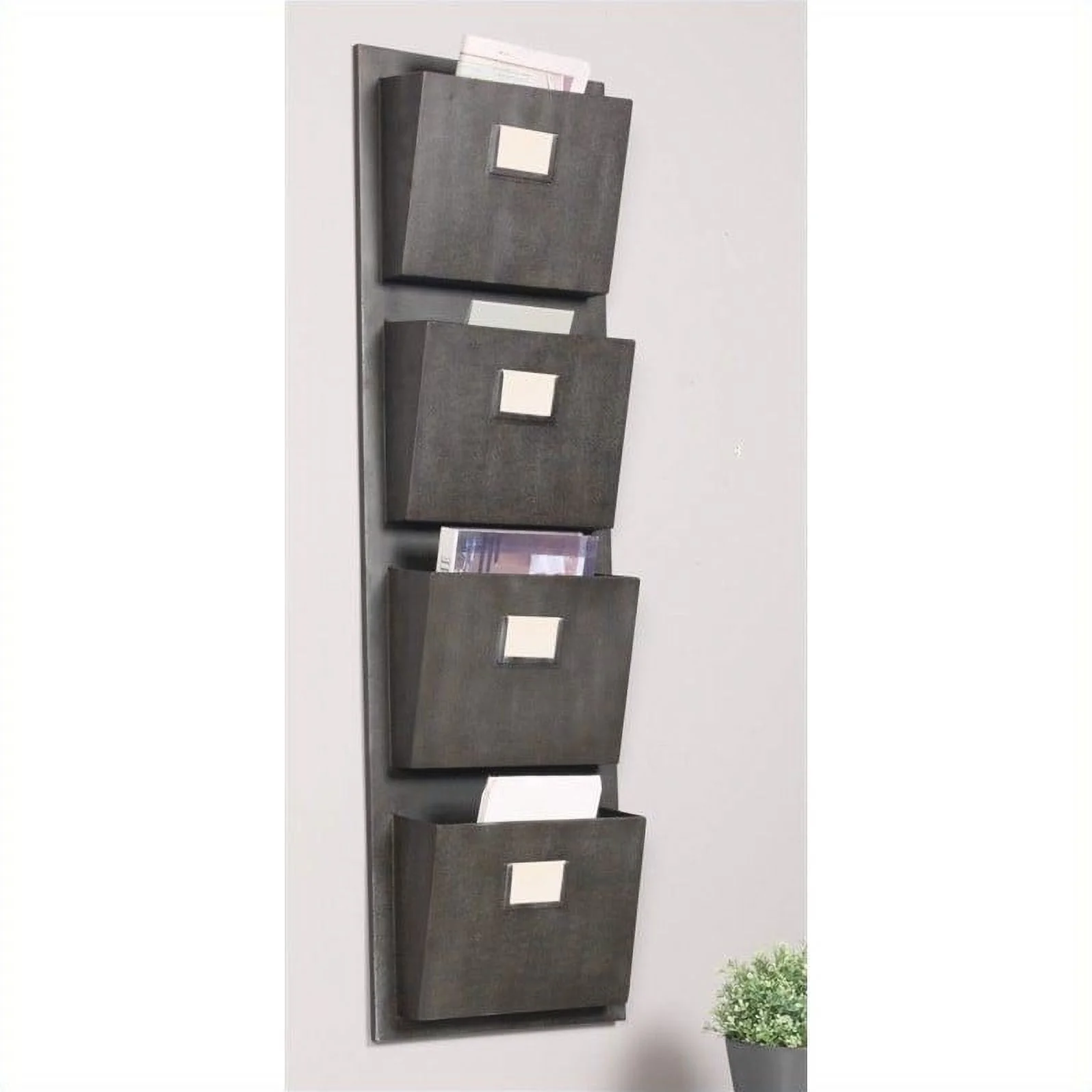 Linon Tracey 3 Piece Transitional Office Set in Rustic Gray