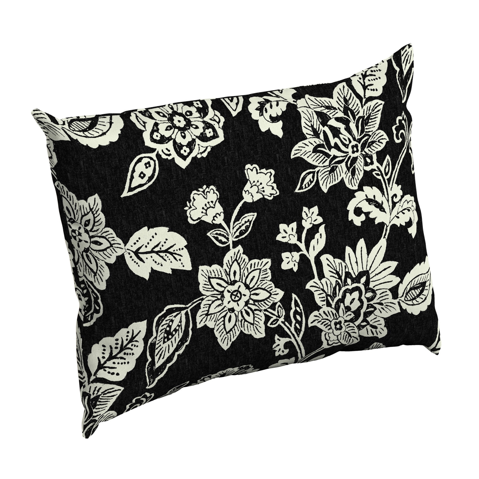 Arden Selections Ashland Black Jacobean Outdoor 17 x 23 in. Pillow Back