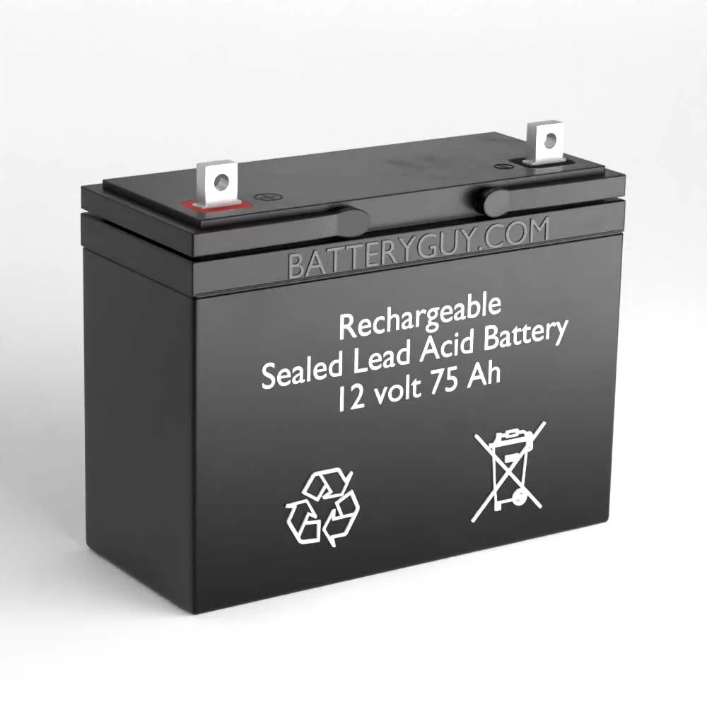 BatteryGuy EV Rider Vita replacement 12V 75Ah battery - BatteryGuy brand equivalent (Qty of 2)