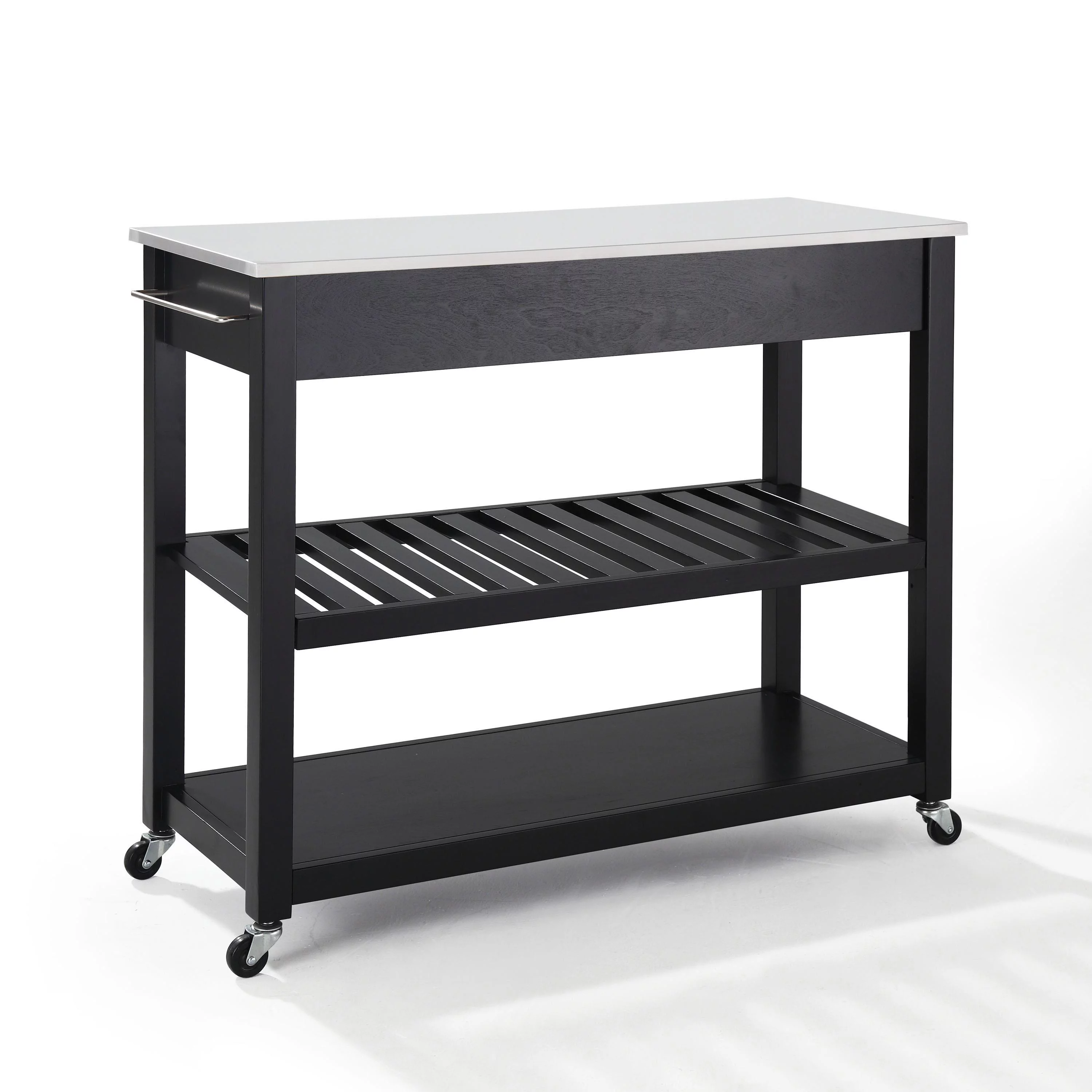 Crosley Furniture Engineered Wood/Granite Top Kitchen Cart in Black/White