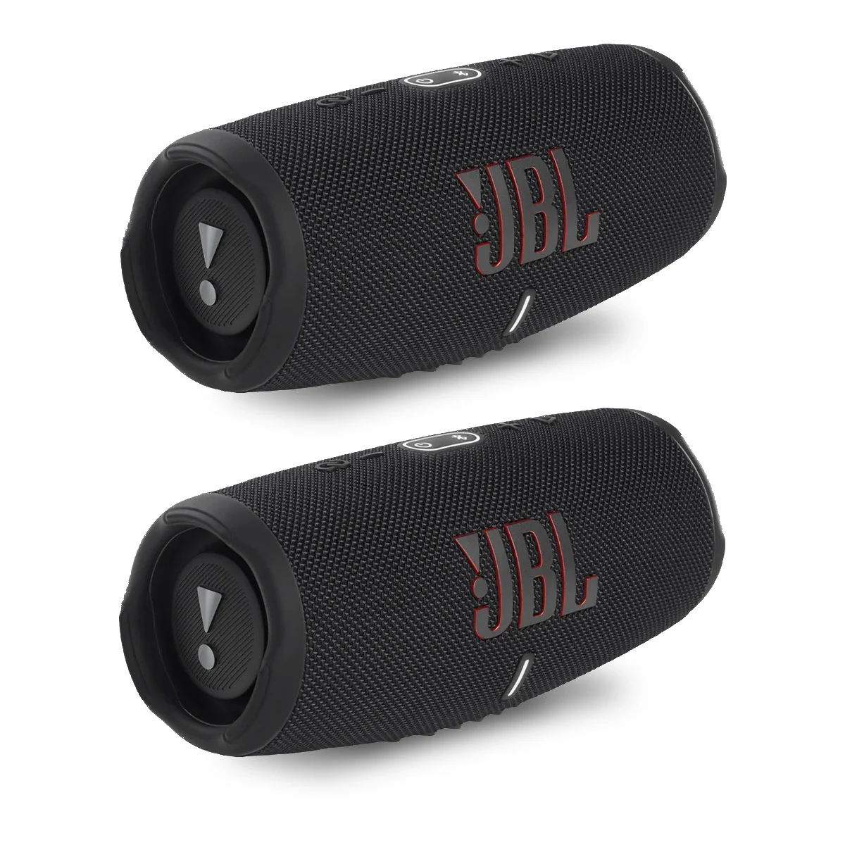 JBL Charge 5 Portable Waterproof Bluetooth Speaker with Powerbank - Pair (Black/Black)