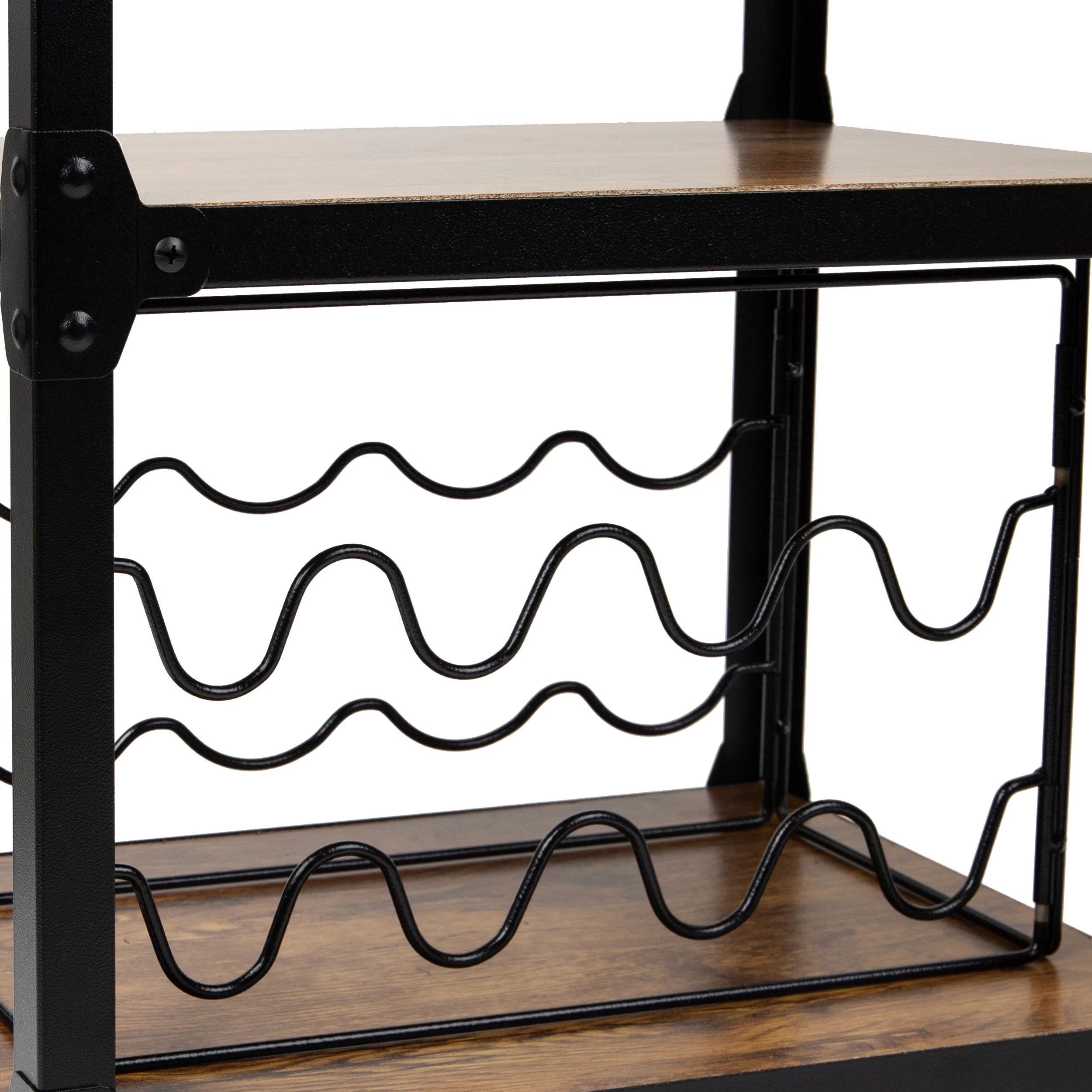 Mind Reader 4 Shelf Mobile Wine Bar Cart