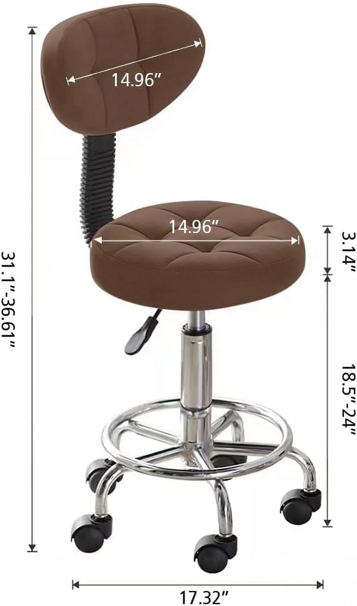 ZFGSUIJN Modern Office Desk Chair Rolling Stool Computer Chair with Low Back Height Adjustable Work Home Salon Drafting Swivel Task Chair with Footrest