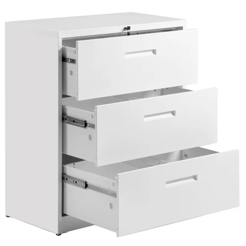 Wulawindy Lateral File Cabinet Lockable Heavy Duty Metal 3 Drawer File Cabinet
