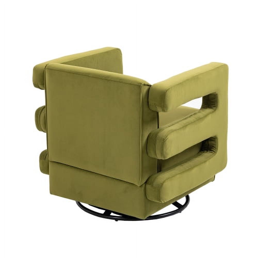 DremFaryoyo House hold  Degree Swivel Upholstered Tufted Living Room Chair Textured velvet Fabric Accent Chair with Metal Stand