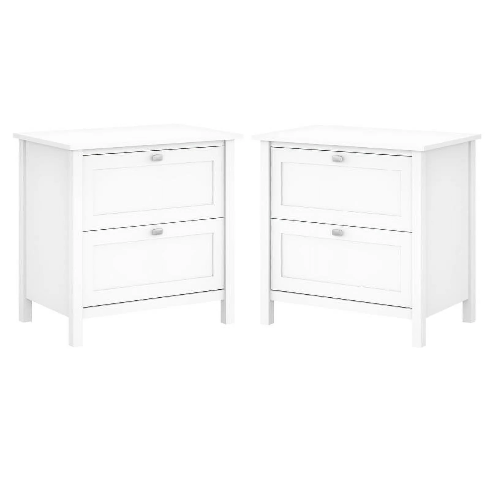 Home Square 2 Drawer Filing Cabinet Set in Pure White (Set of 2)