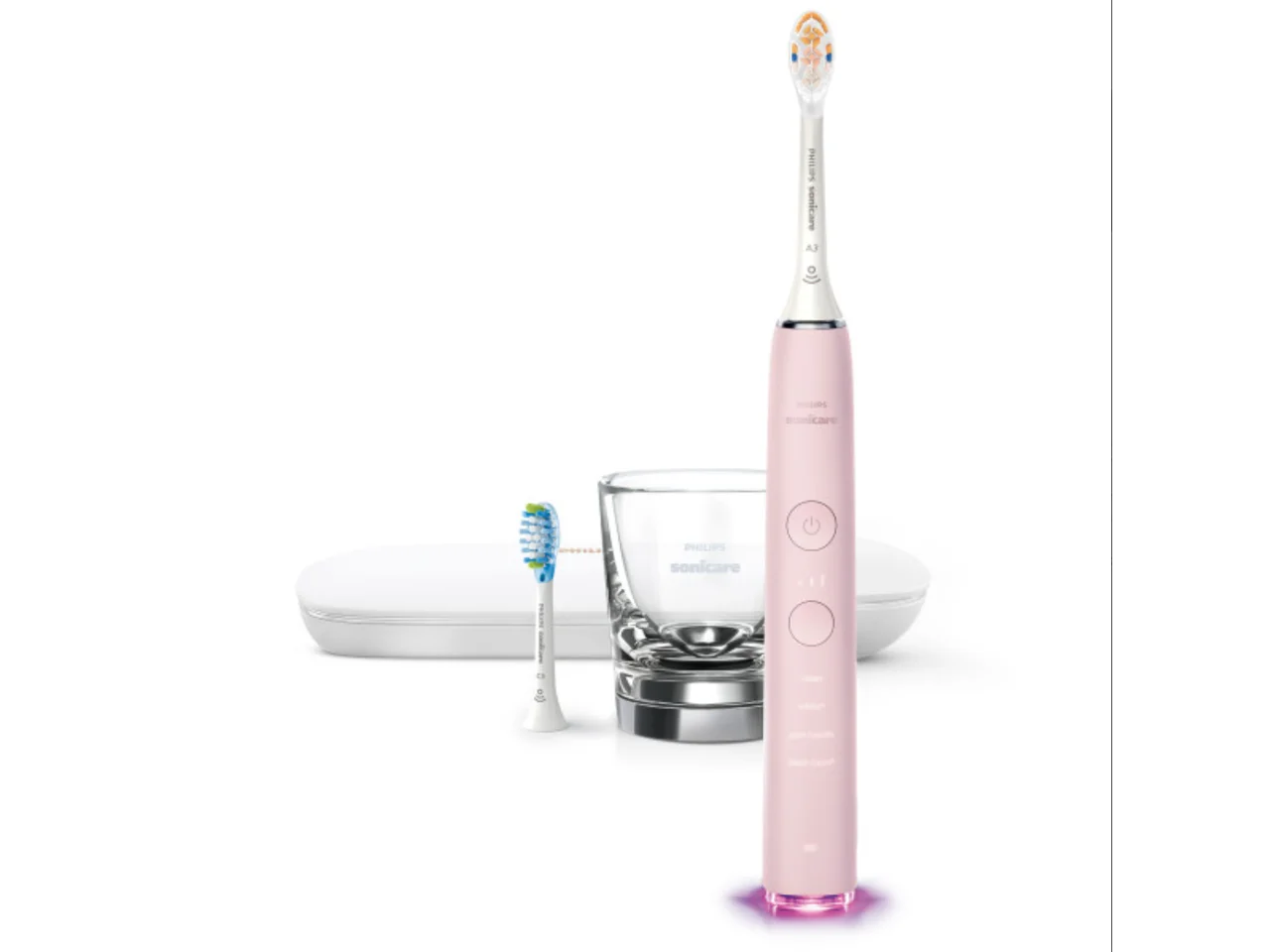 Philips Sonicare DiamondClean Smart 9300 Electric Toothbrush, Sonic Toothbrush with App, Pressure Sensor, Brush Head Detection, 4 Brushing Modes and 3 Intensity Levels, Pink, (HX9903/25)
