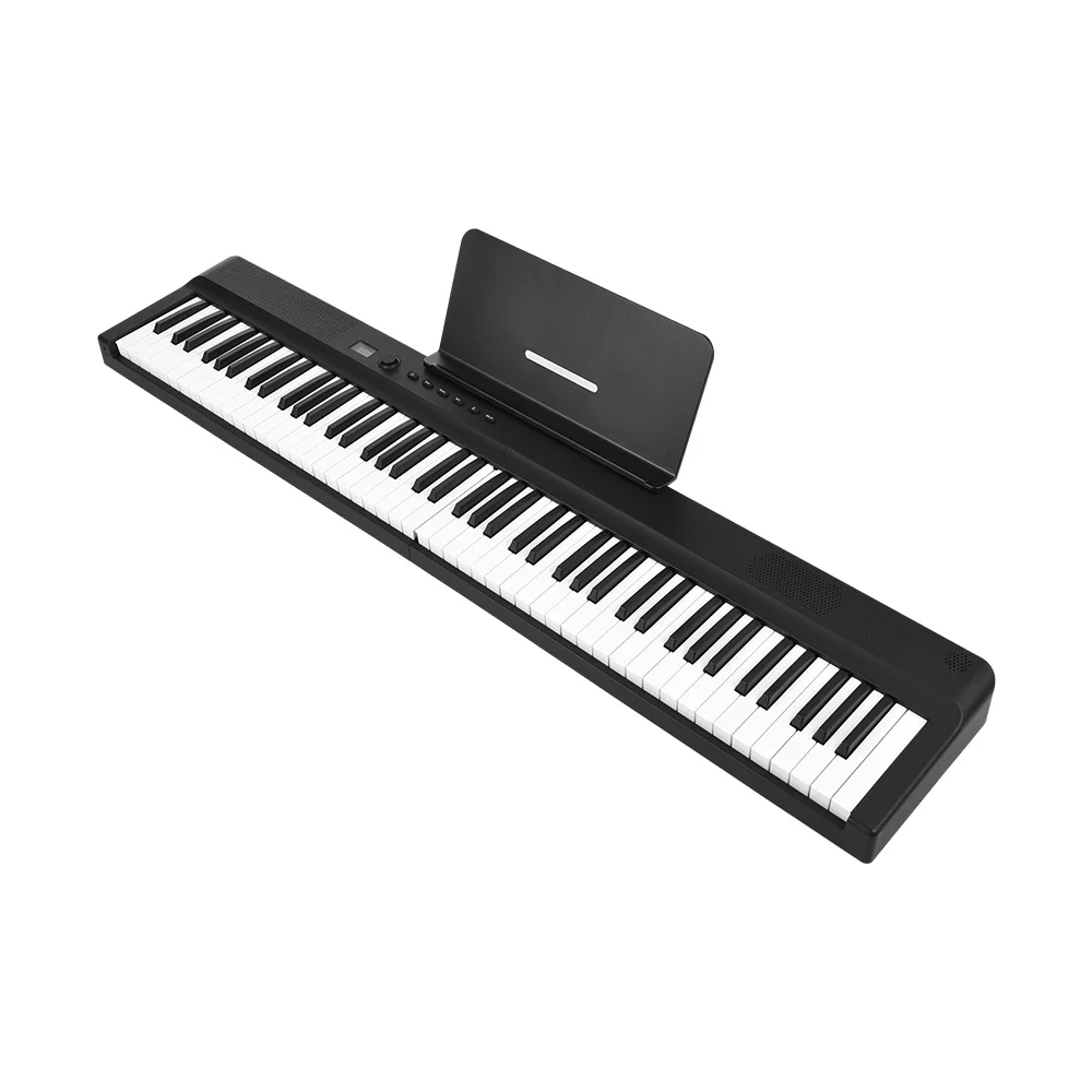 moobody Electronic Organ with 88 Key Full Size Foldable Keyboard - Built-in Stereo Speakers, BT Connectivity, 129 Tones, 128 Rhythms - Portable and User-Friendly