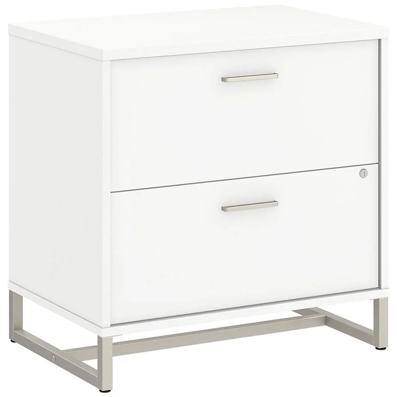 Home Square 2 Drawer Engineered Wood Filing Cabinet Set in White (Set of 2)
