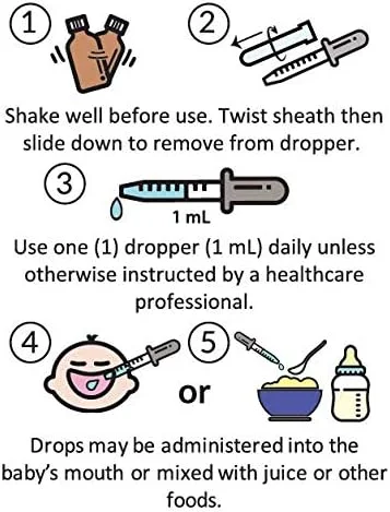 Kiddivit Baby Vitamin A&D Liquid Drops With Vitamin E - 60 Daily Servings, 2 FL OZ (60 mL) - Dropper Included, Glass Bottle - Sugar Free, Gluten Free, Vegetarian Friendly