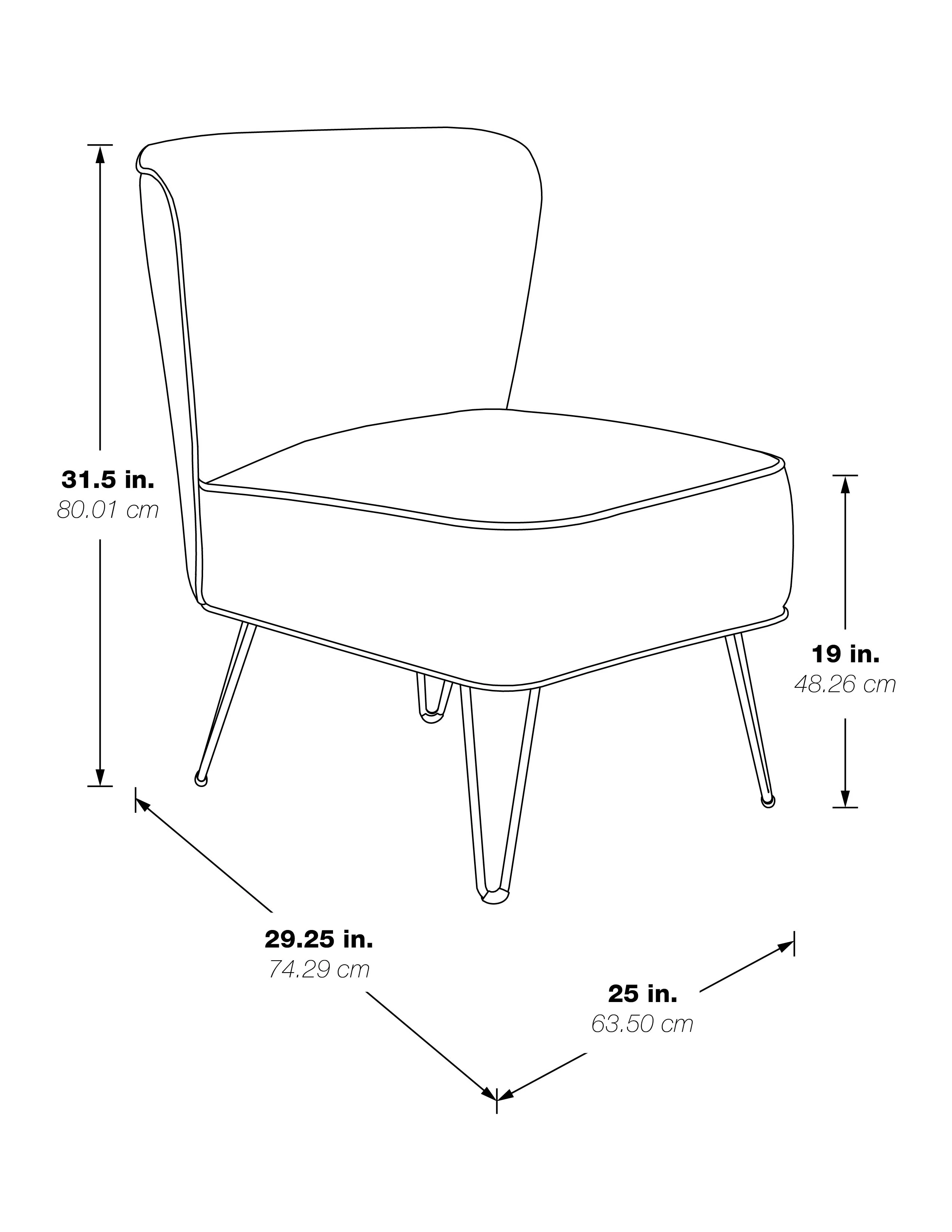 OSP Home Furnishings Alea Accent Chair in Cream Navy Speck Fabric with Black Legs