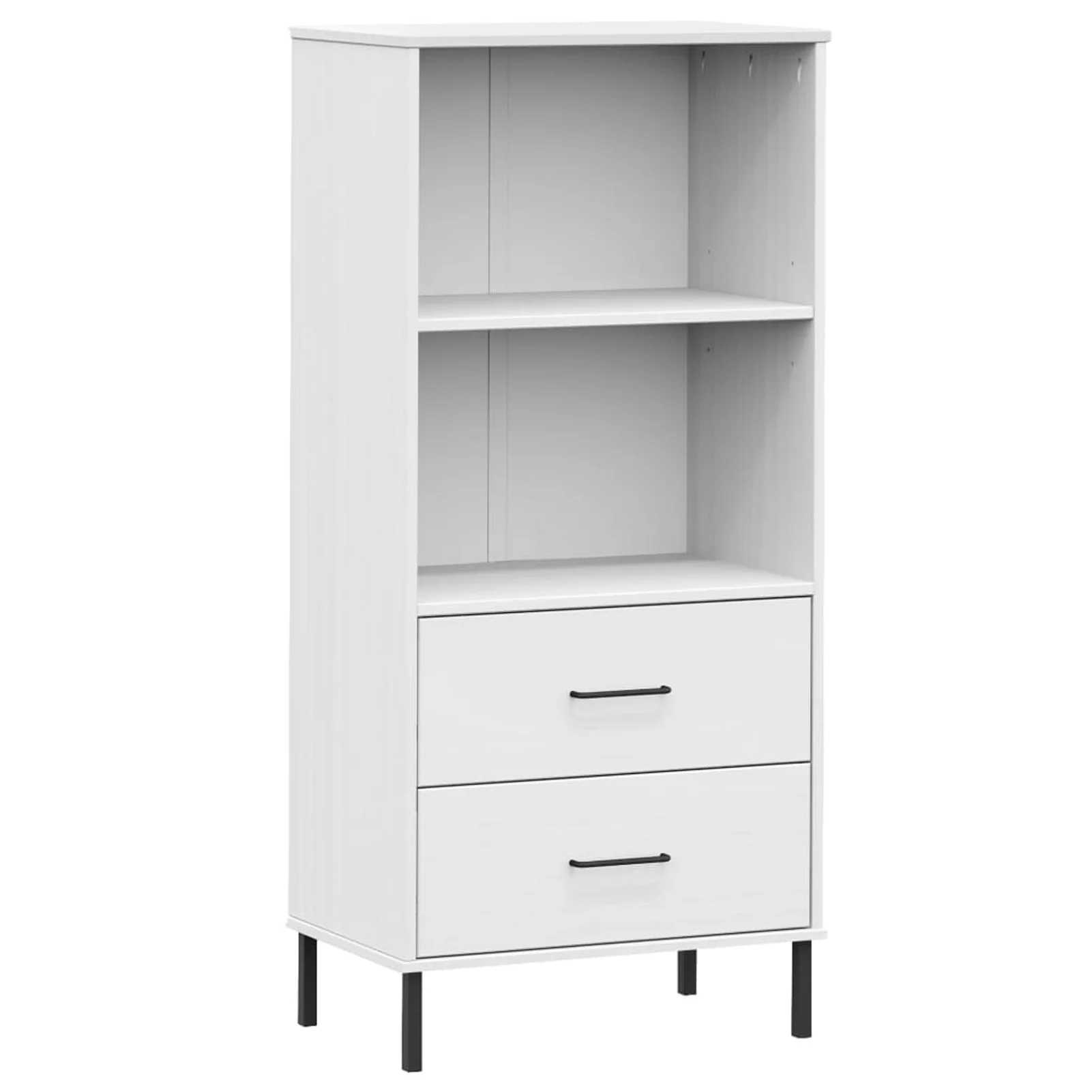Aibecy Bookcase with 2 Drawers White 23.6