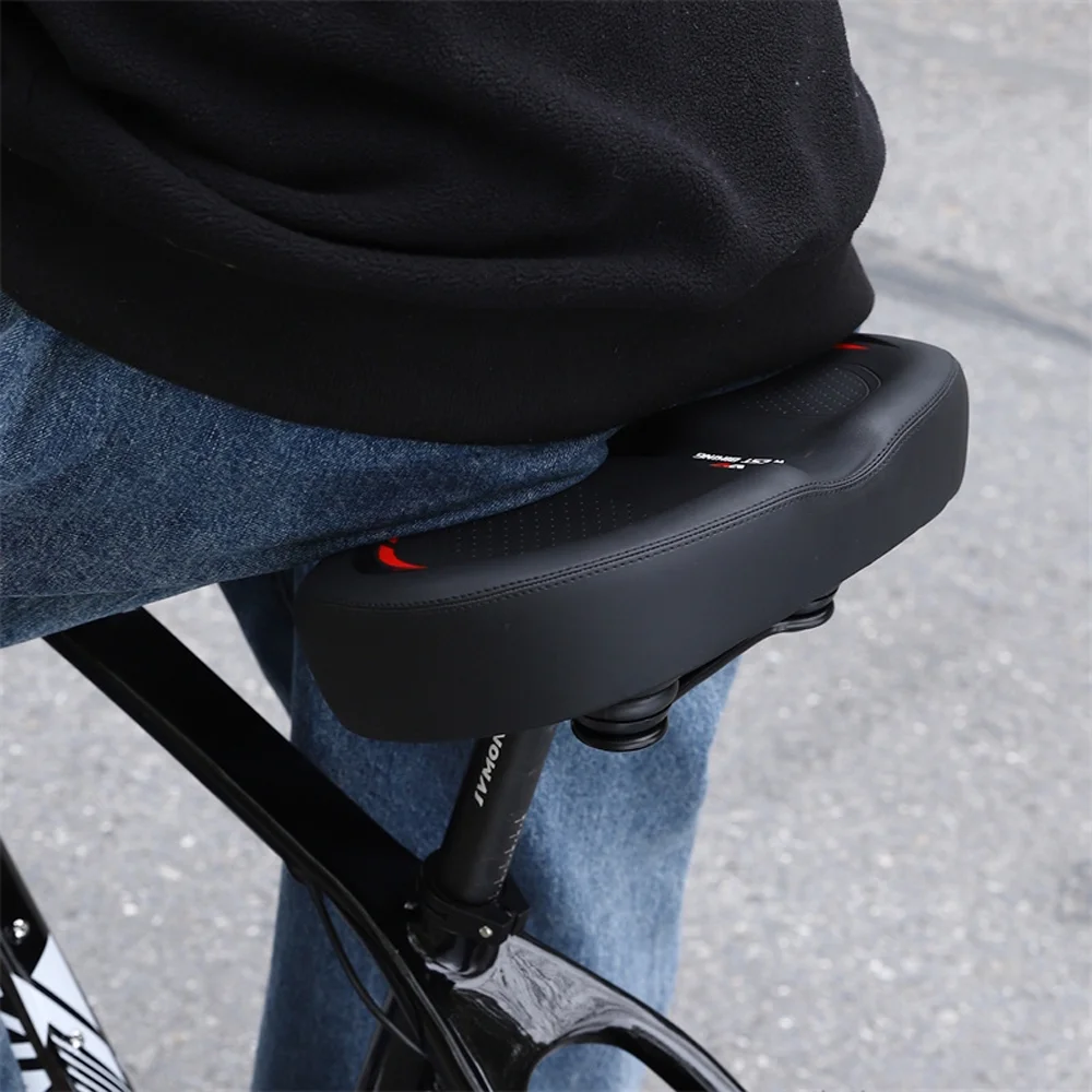 WEST BIKING Bicycle saddles,Road Breathable Antislip Bike Saddle Soft Pad Road Breathable PU Pad Road Thickened Elasticity Bike Soft Waterproof PU Breathable Antislip Cushion Elasticity Bike Saddle
