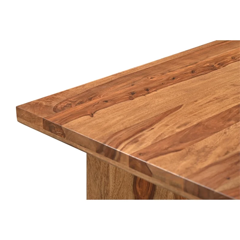 Taran Designs Darcy 3-drawer Live Edge Solid Wood Writing Desk in Brown